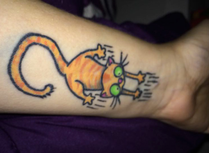 Cat Scratch Tattoo Covering The Scar