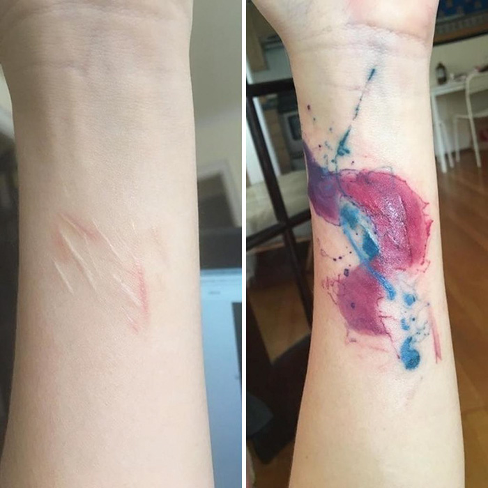 Beautiful Tattoo Covering Scars On Wrist