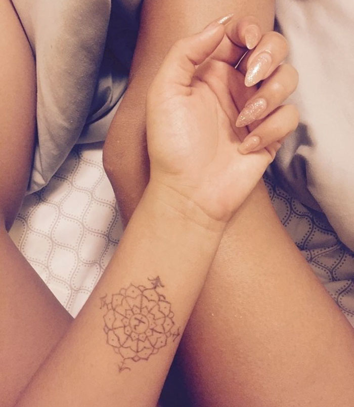 Manipura Chakra Symbol Tattoo Covering A Scar From Self-Harm