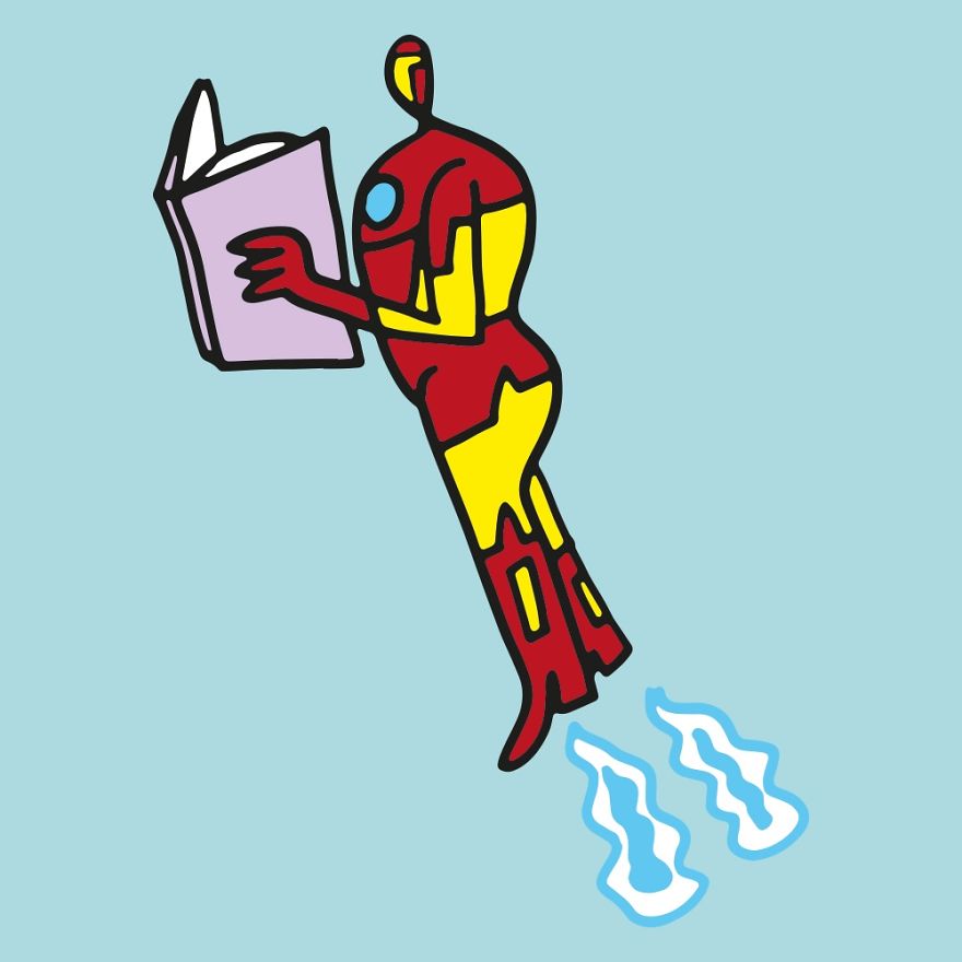 I've Made Doodles Of Superheroes Reading Books