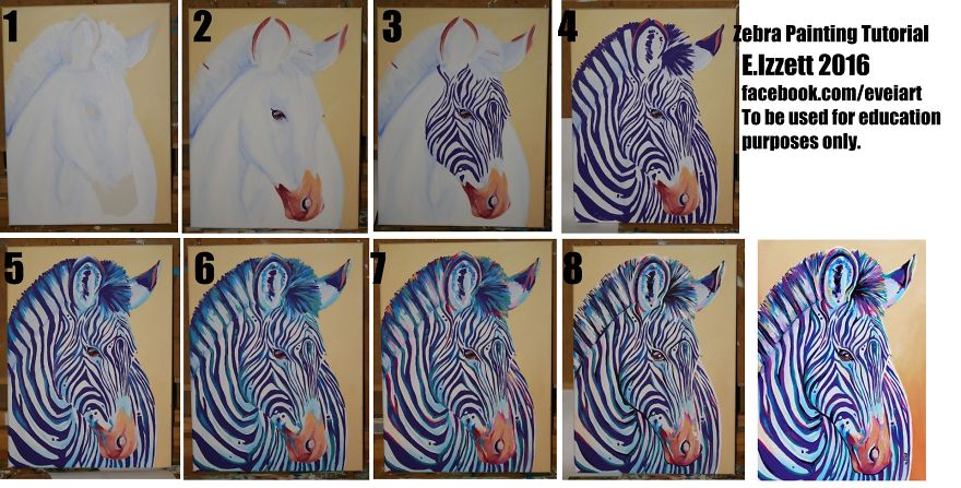 Zebra Acrylic Painting Tutorial