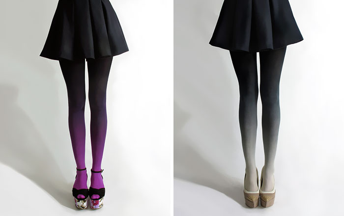 Ombre Tights Hand-Dyed By Tiffany Ju