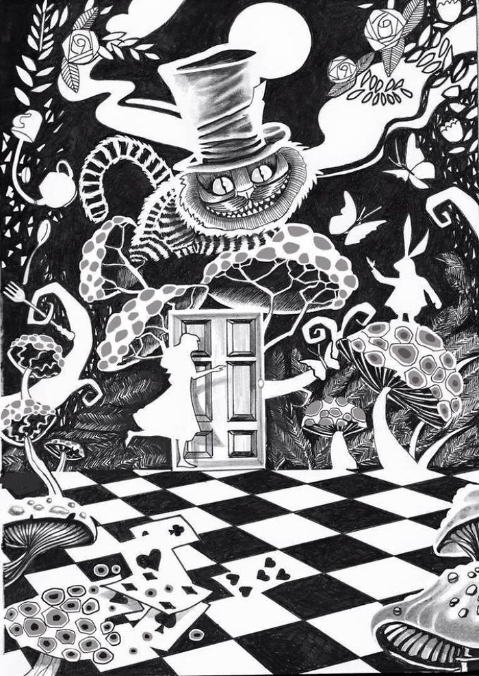My Husband Created Art Inspired By "Alice In Wonderland"