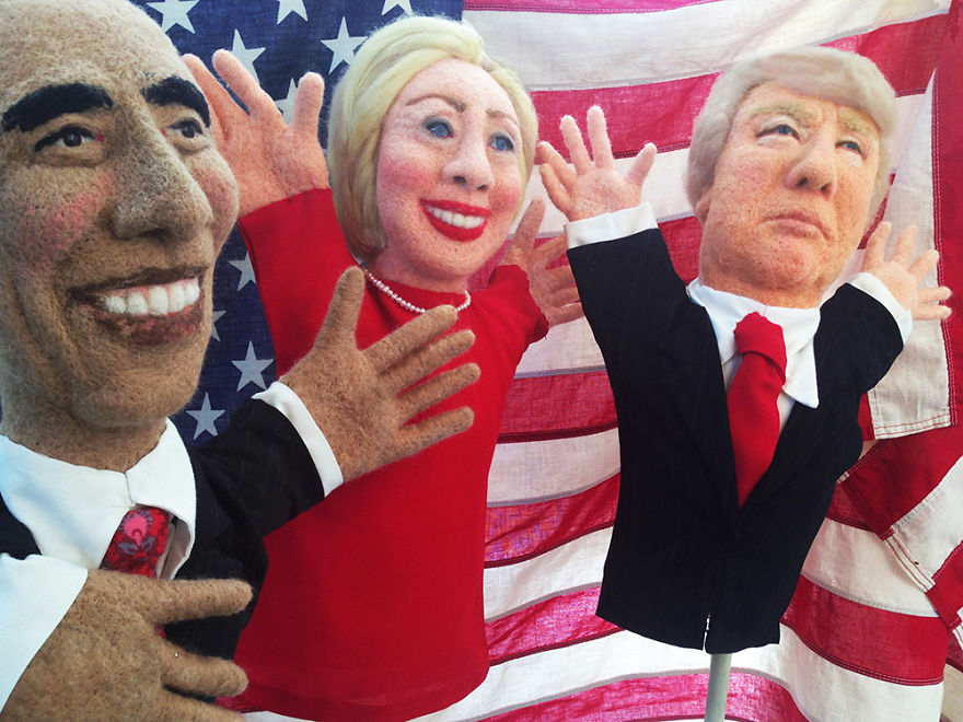 Needle Felted Election 2016 In United States Of America