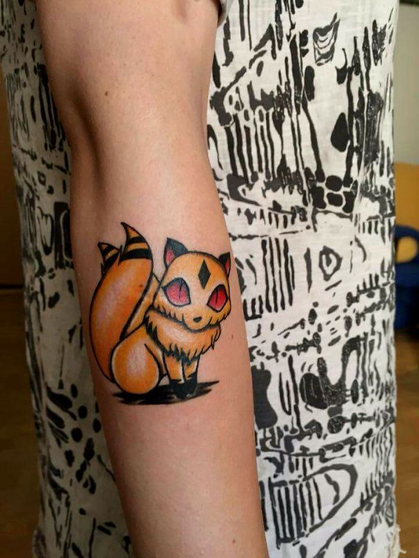 Kirara cat arm tattoo