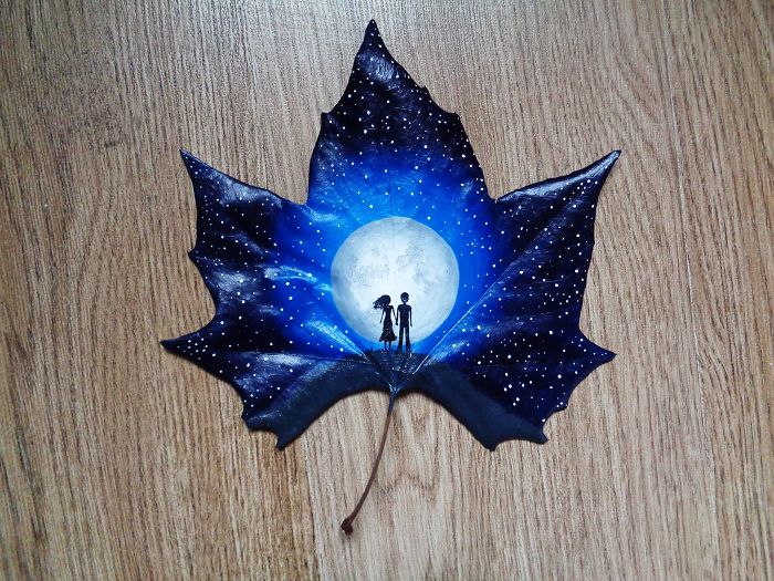33 Fallen Leaves: Georgian Couple Uses Fallen Leaves To Create Out-Of-This-World Art