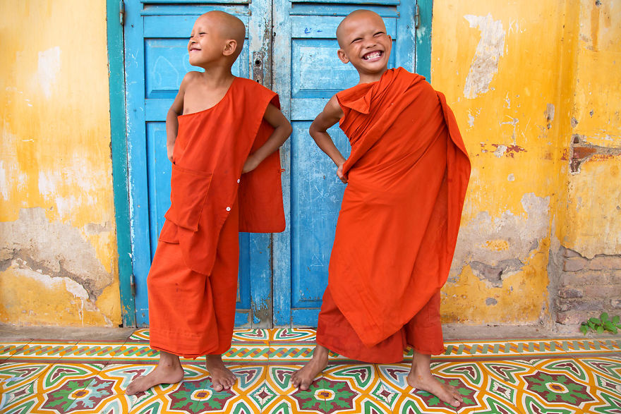 Strike A Pose At The Monastery – Monks Are Having Fun Posing In Battambang, Cambodia