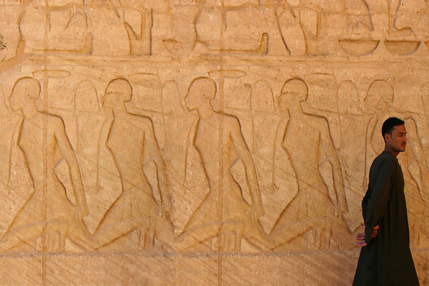 Fresco In The Great Temple Ff Abu Simbel, Egypt