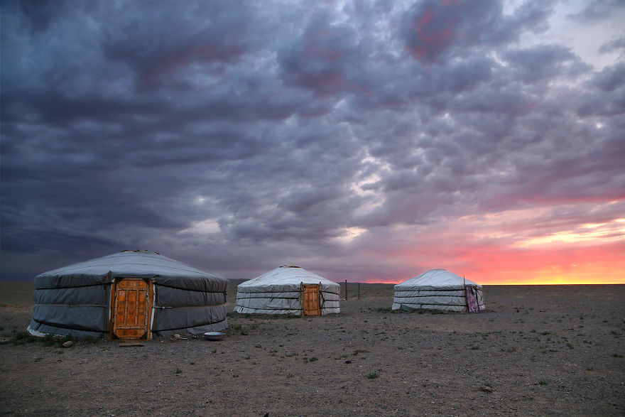 Sunrise In Gobi Desert, Mongolia