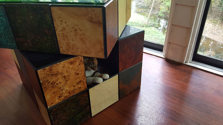 We Built A Rubik's Cube Bed For Our Cat