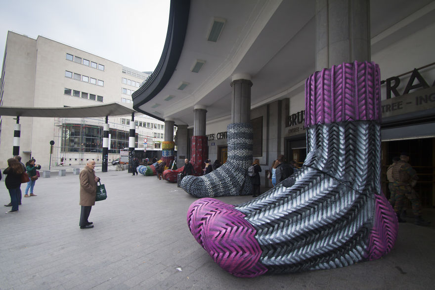 Belgians Keep Their Buildings Warm With XL Socks
