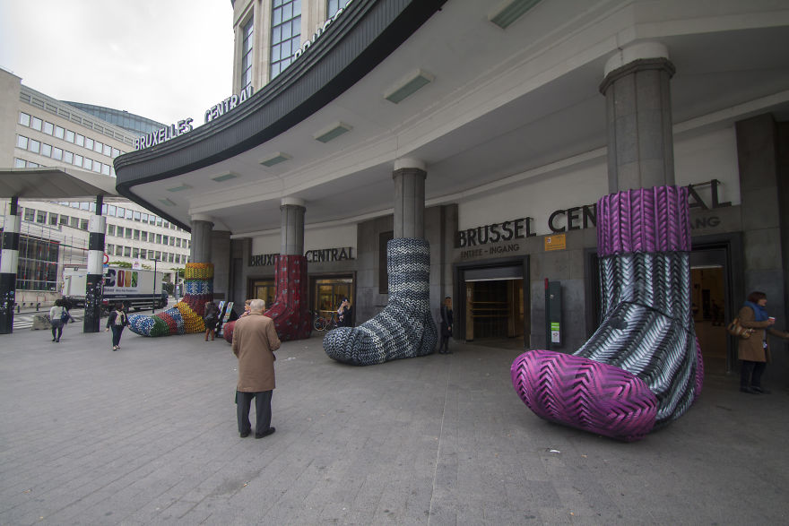 Belgians Keep Their Buildings Warm With XL Socks