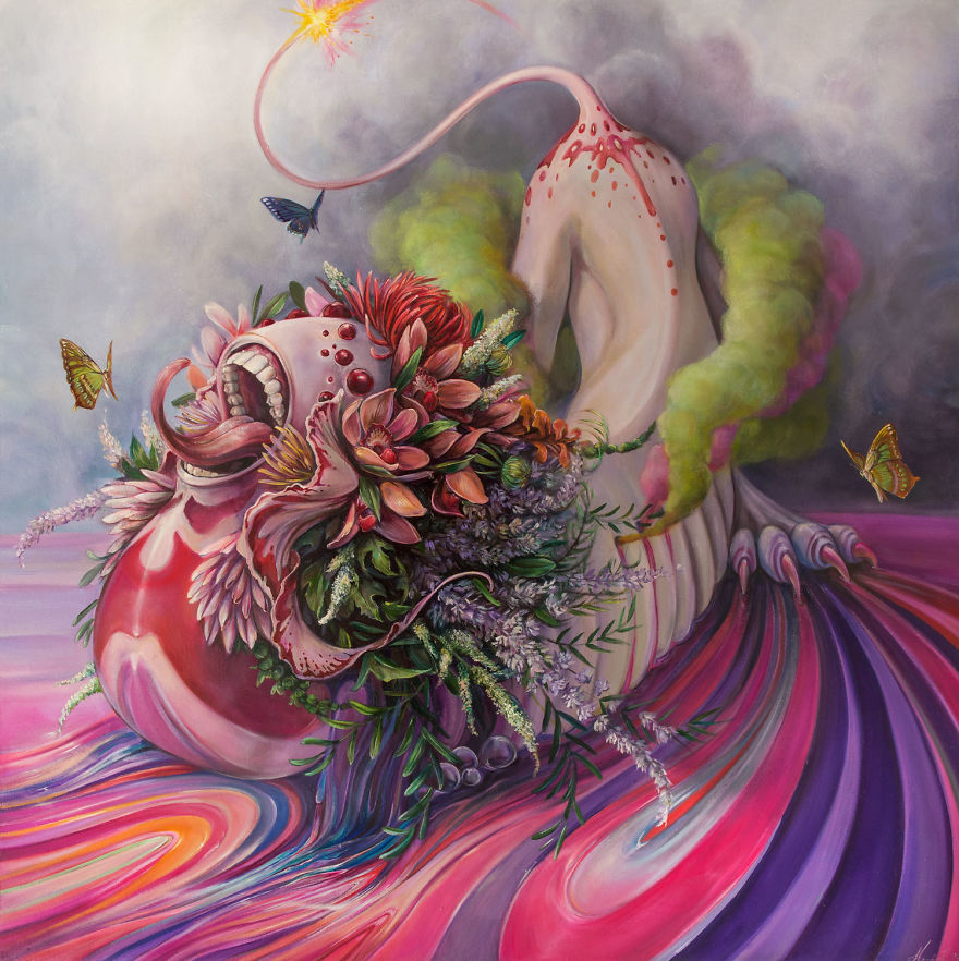 Intricate Erotic Paintings By Hannah Yata (NSFW)