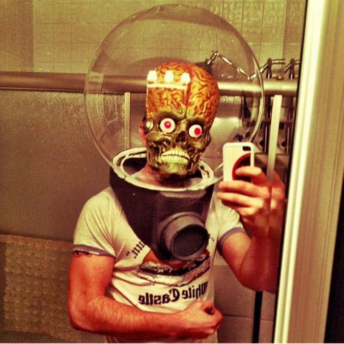 Homemade Halloween Mask Selfie