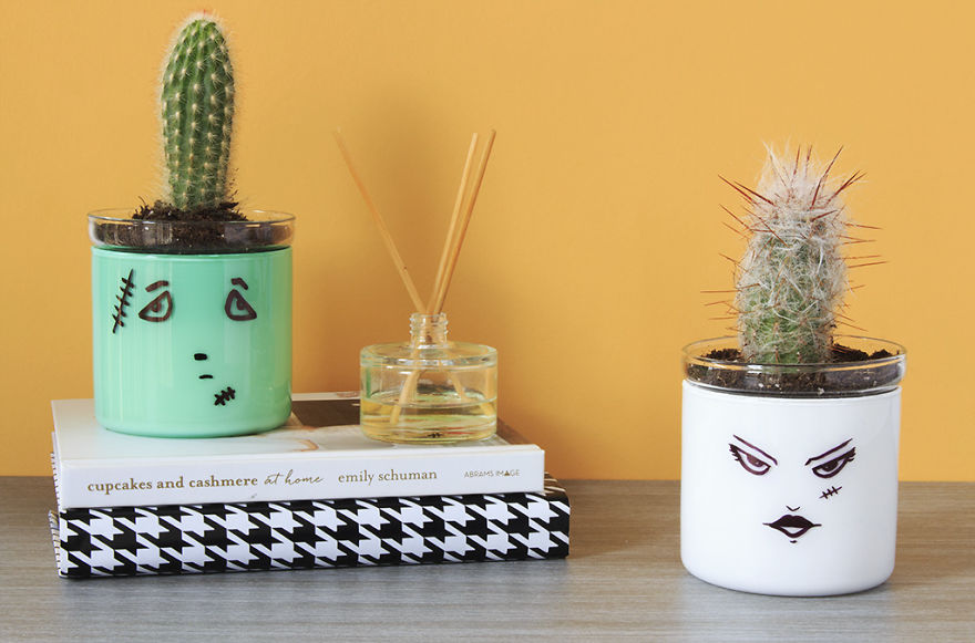 How To Make Mr. And Mrs. Frankenstein Succulent Pots
