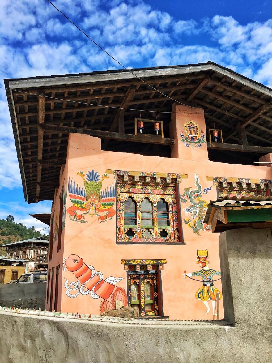 Deep In A Valley In Bhutan Is A Village That Wards Off Evil Spirits With Wall Paintings Of A Monk’s Penis