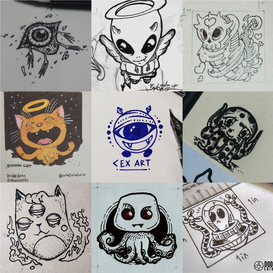 Doodlers Combined Their Doodle Characters For A Shirt. The Results Are Amazing!