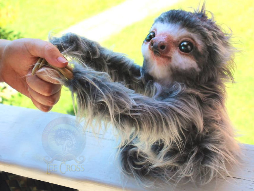 baby sloth stuffed animal realistic