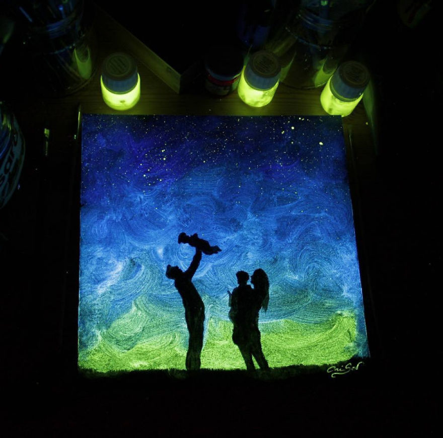 Glow In The Dark Paint? Check Out This Speed Painting By @criscoart