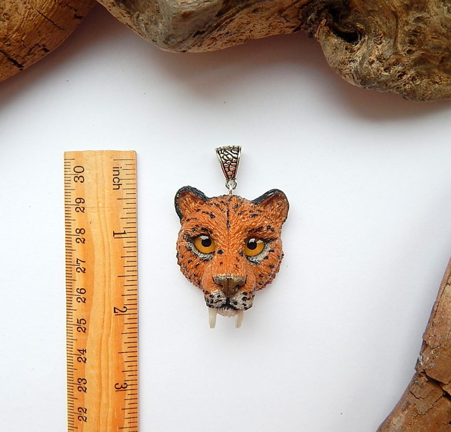 I Made This Saber Tooth Tiger Pendant Out Of Clay