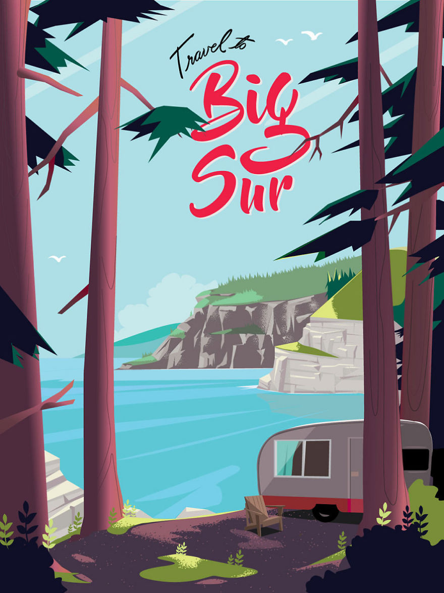 I Create Original Travel Posters In My Free Time, Inspired By The Golden Age Of Tourism