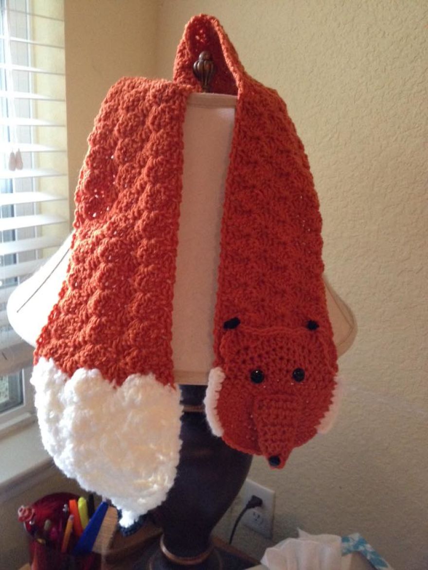 I Designed Cute Little Crocheted Animal Scarves For Halloween And Winter!