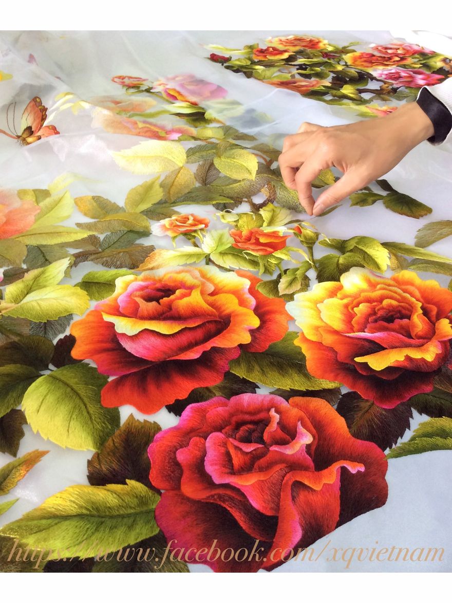 Traditional Nature Embroidery By Vietnamese Company