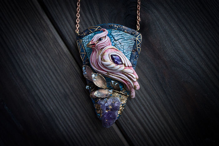 Magical Jewelry And
Creatures From Polymer Clay And Minerals
