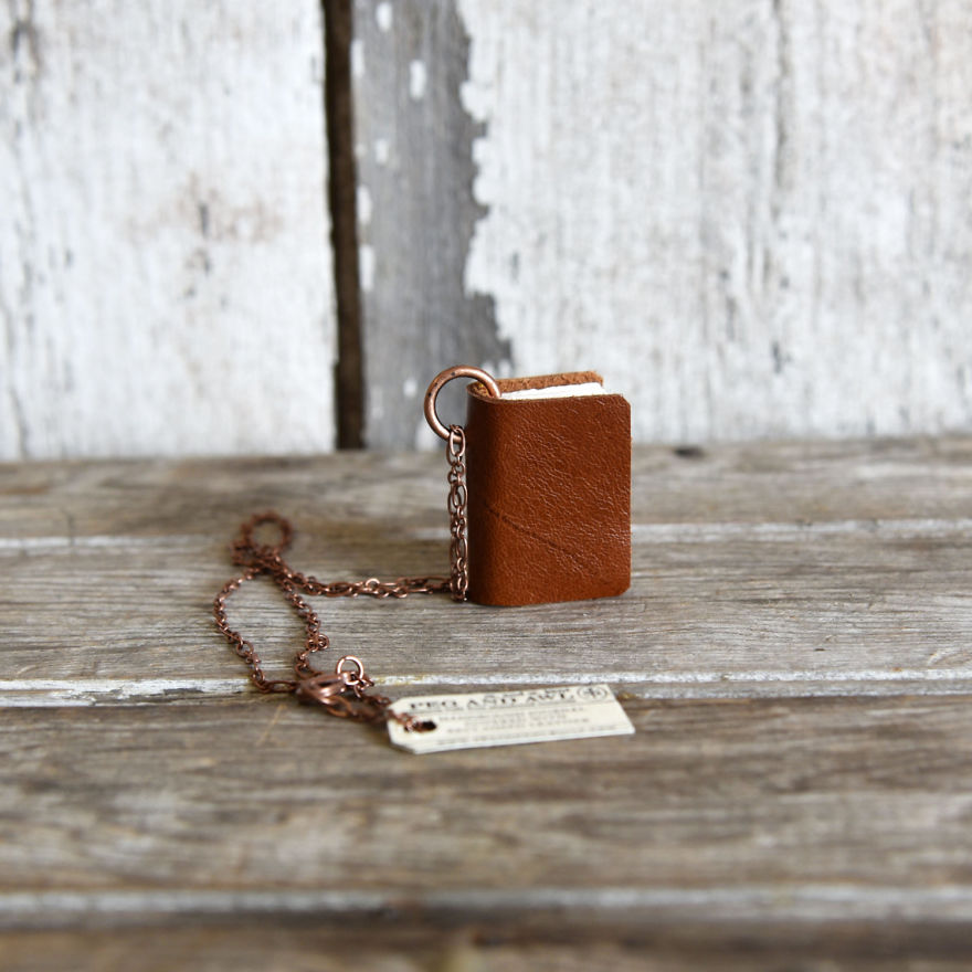 My Friend Makes Miniature Notebooks That You Can Wear As A Library Around Your Neck