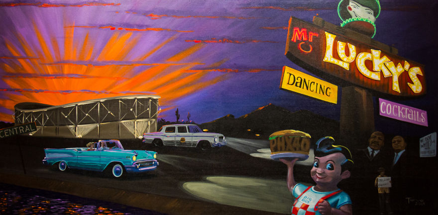 Phabulous Phoenix History Mural; 1960-1980, 3x6 Feet