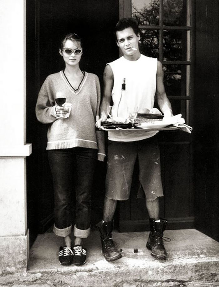 Kate Moss And Johnny Depp At Their Front Door, 1994