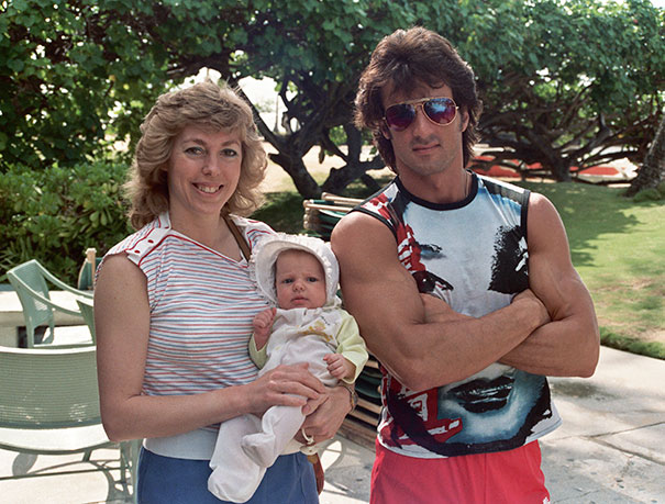 Sylvester Stallone Posing With A Fan At The Kahala Hilton Hotel, Honolulu, Hawaii, 1983
