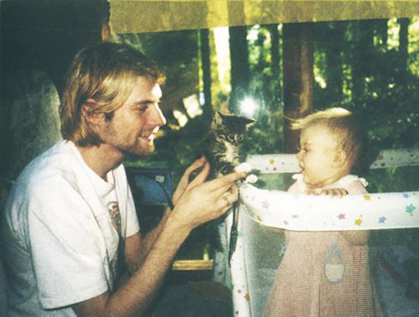 26-Year-Old Kurt Cobain Showing A Kitten To His Daughter Frances, 1993