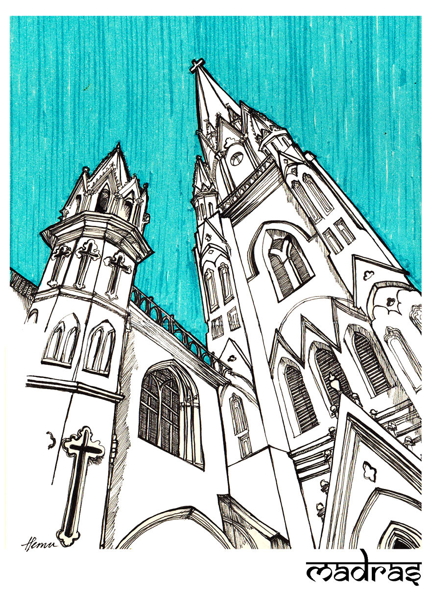 I Spend My Travels Sketching Dramatic Pieces Of The Cities I Visit