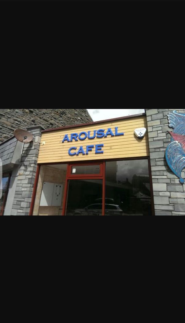 Carousel Cafe Sign In Barmouth, Wales.