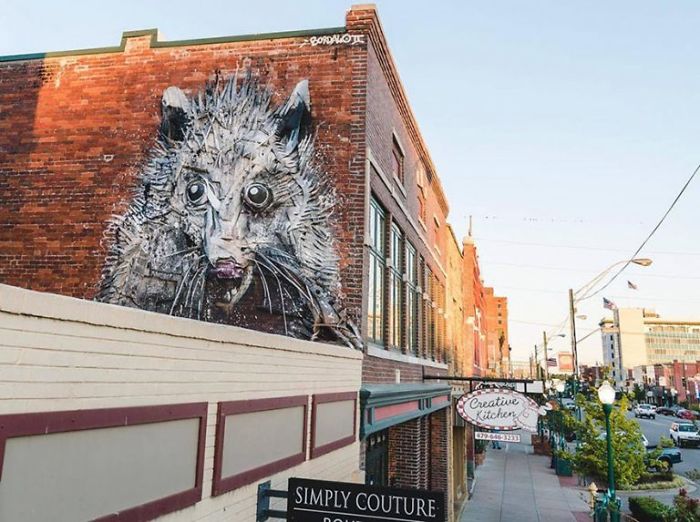Portuguese Street Artist Makes Animal Art From Trash To Remind Humans About Pollution