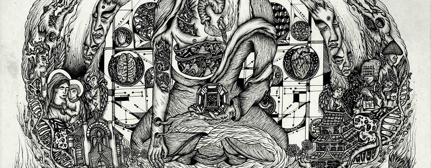 The Amalgamation - Hand-Drawn Pen And Ink Artwork Inspired By Religions, Alchemy And Nature