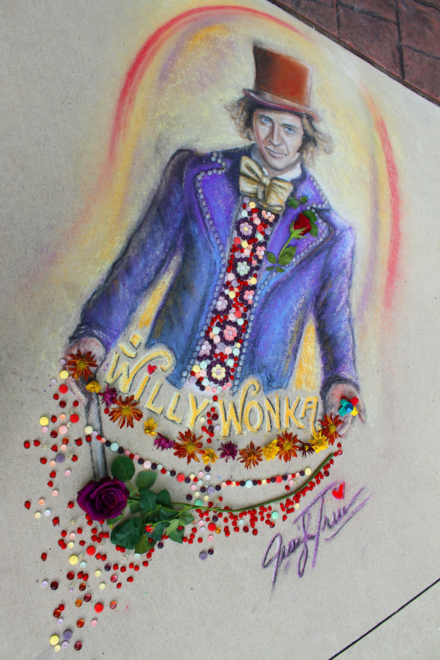 Willy Wonka Chalk Art That I Made With Real Candy