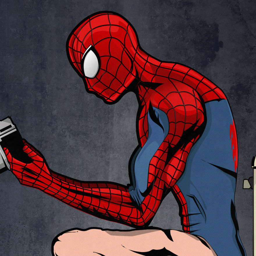 I Spent A Long Time Drawing Superheroes Doing Normal Things