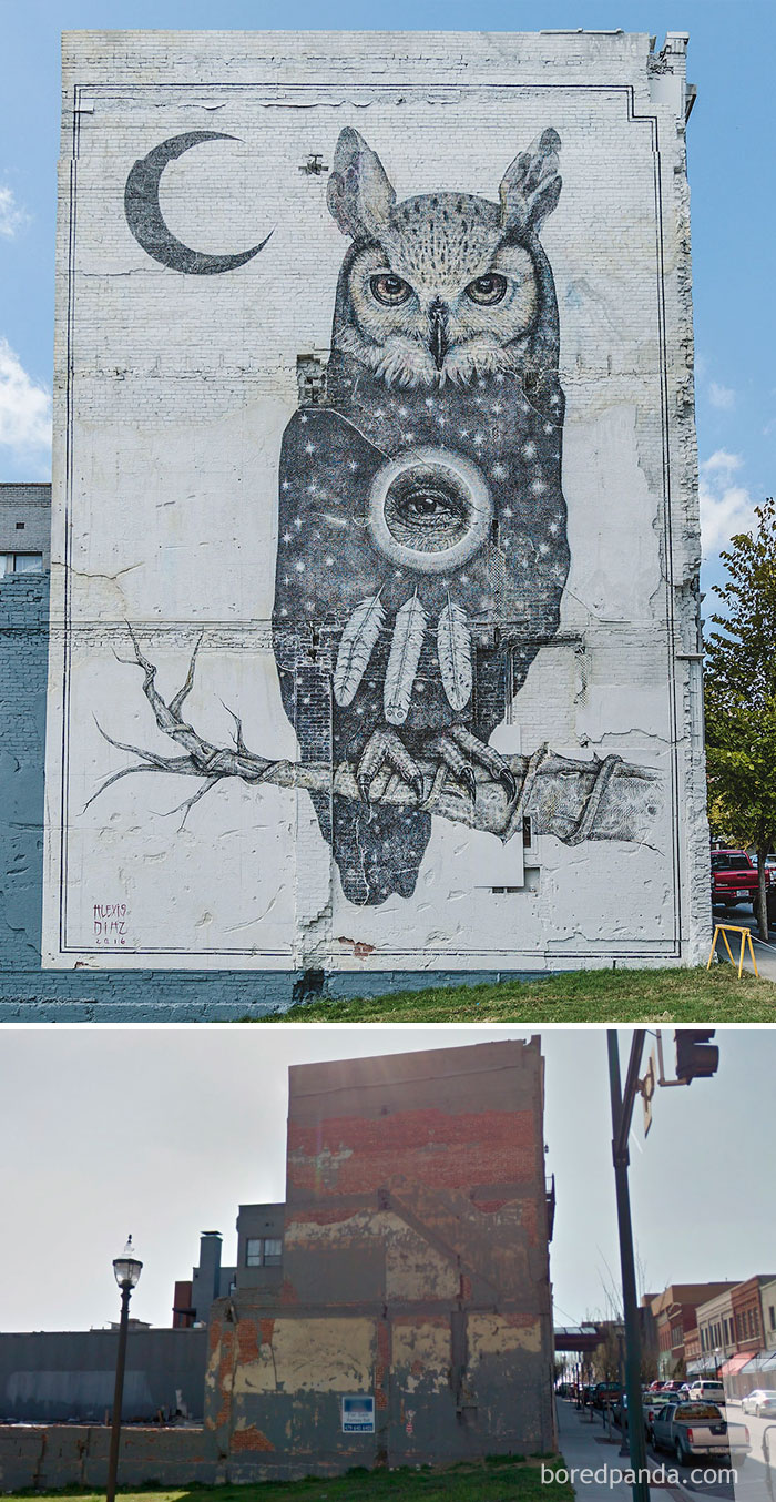 Owl Mural In Fayetteville, Arkansas, USA