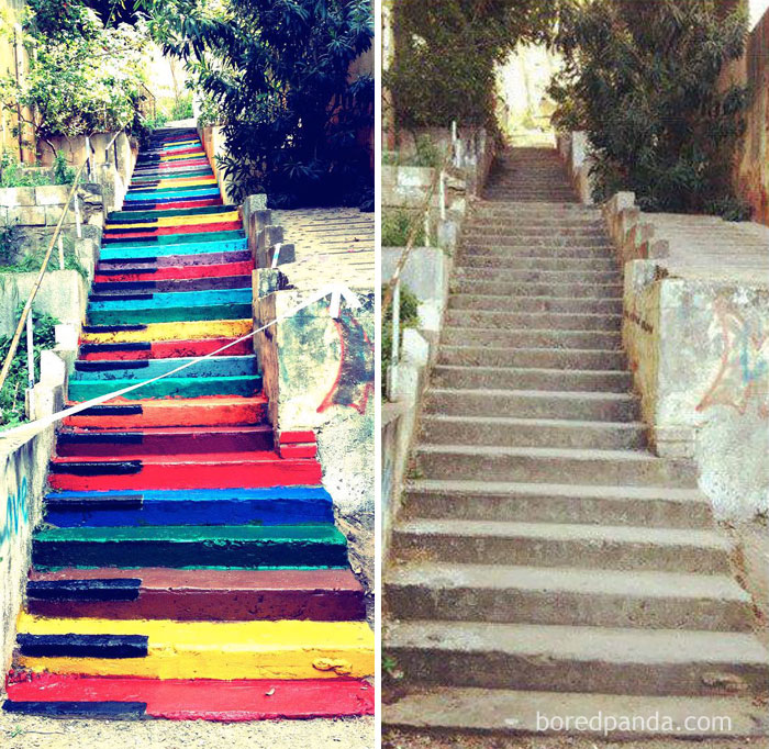 Colorful Piano Stairs In Beirut, Lebanon
