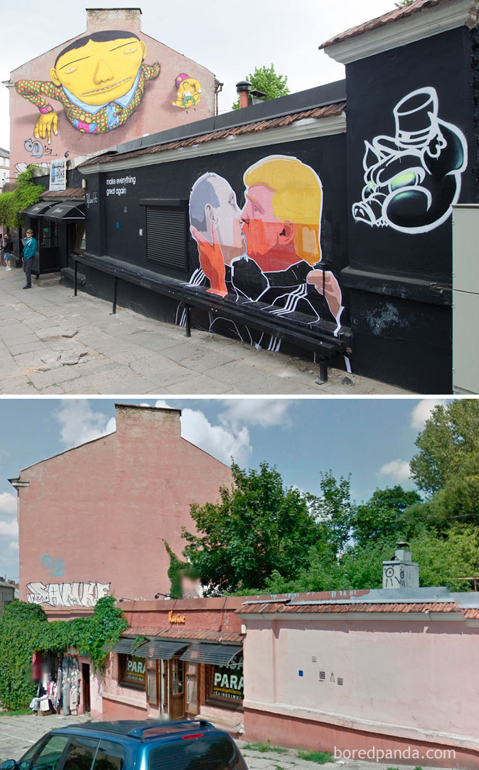 Putin Kissing Trump Mural In Vilnius, Lithuania