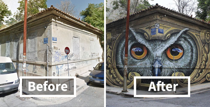50 Incredible Before & After Street Art Transformations That’ll Make You Say Wow