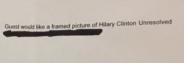 Guy Requests Framed Clinton Photo At Trump Hotel And Doesn't Specify Which One, Staff Delivers