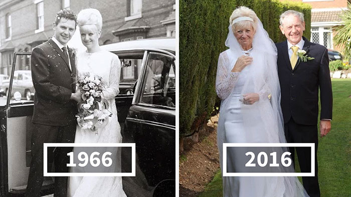 Couple Celebrates 50 Years Of Love By Wearing Same Wedding Clothes They Wore In 1966