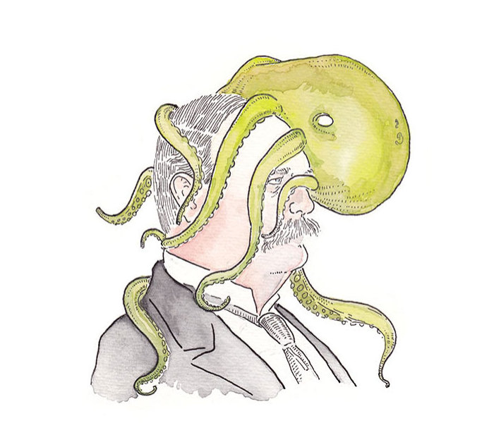 I Drew Portraits Of Every U.S. Vice President With An Octopus On His Head