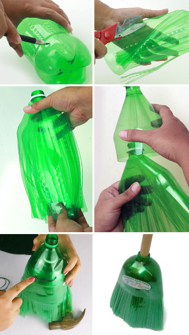 You Can Use Plastic Soda Bottles To Make A Broom
