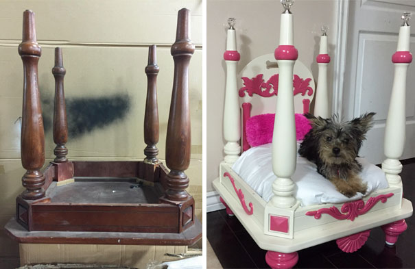 You Can Turn Your Old Table Into A Dog Bed