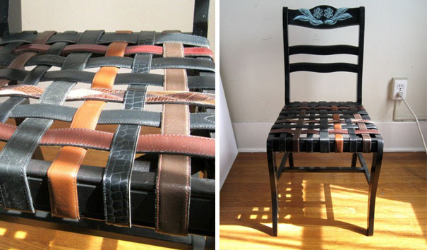 You Can Use Old Leather Belts To Redesign Chairs
