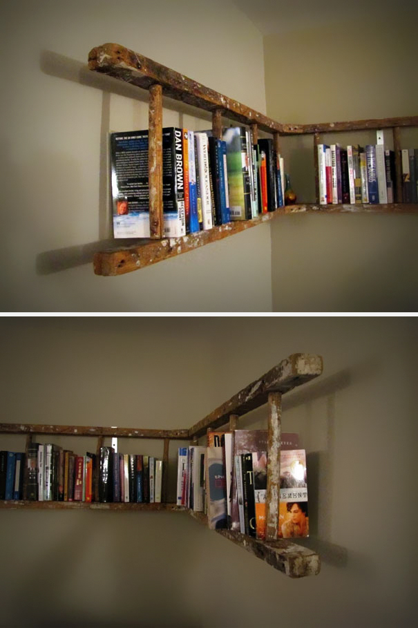 You Can Turn An Old Ladder Into A Bookshelf